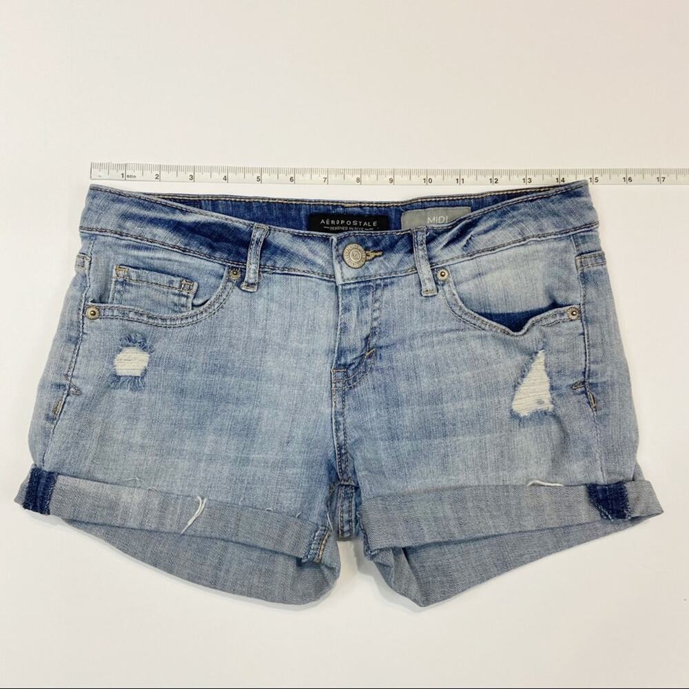 Aeropostale Rolled Hem Denim Shorts Sz 4